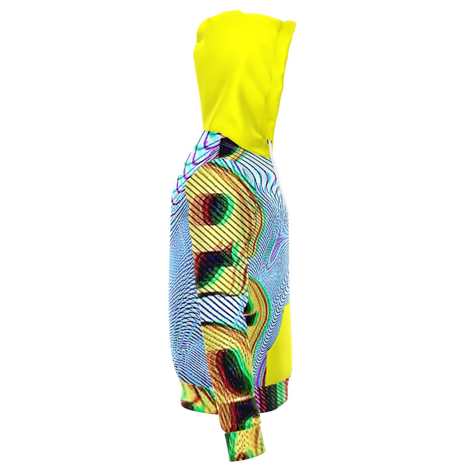 Twisted Smiley All Over Print Neon Yellow Hoodie