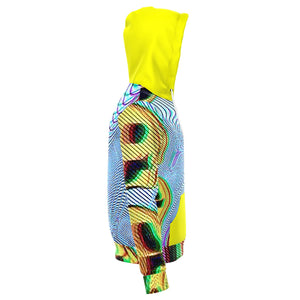 Twisted Smiley All Over Print Neon Yellow Hoodie