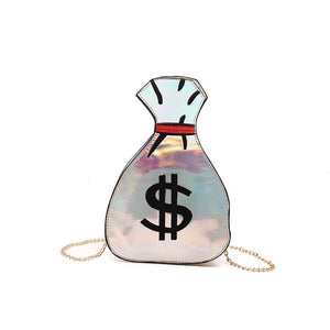 Metallic Hologram $ Dollar Sign Small Fashion Handbags