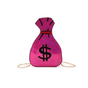 Metallic Hologram $ Dollar Sign Small Fashion Handbags