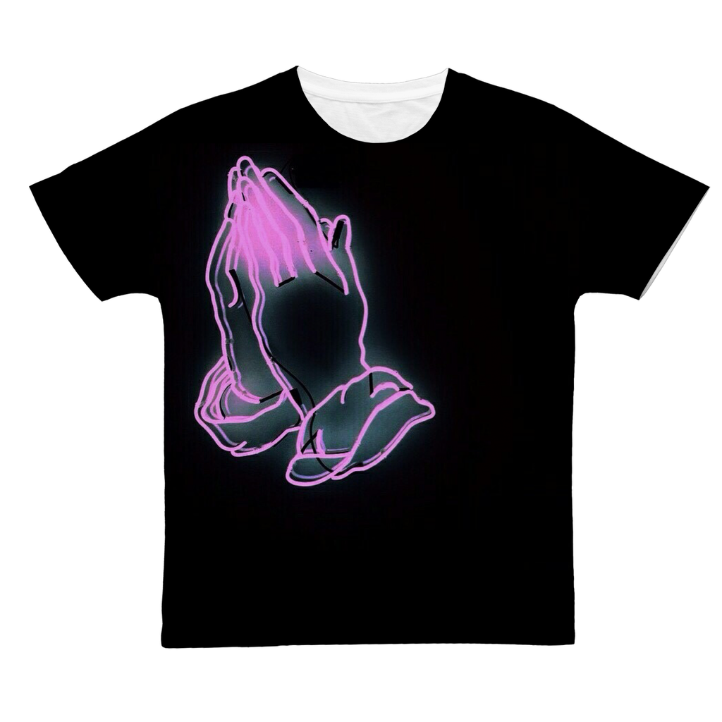 PRAY Neon Prayers All Over Print Tee