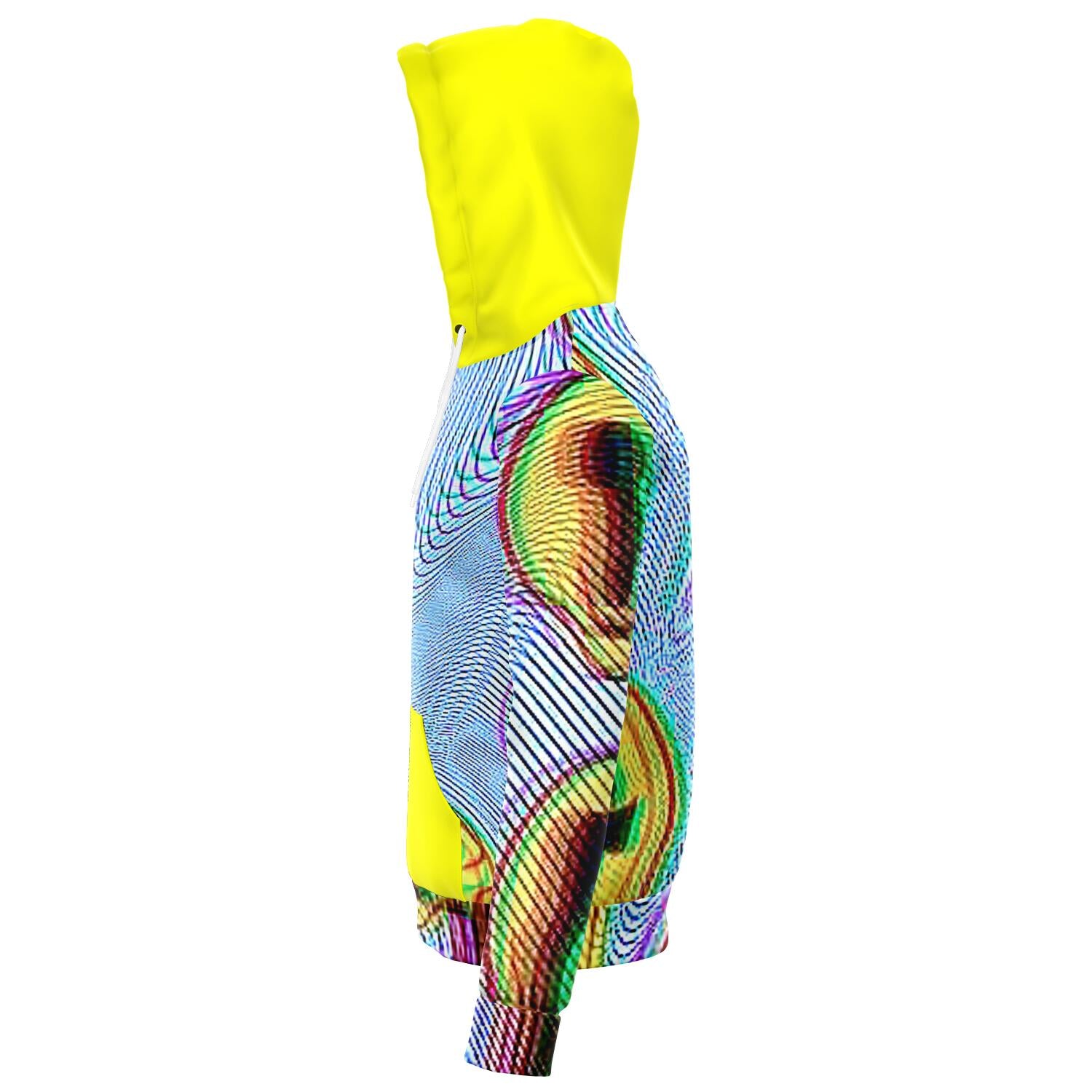 Twisted Smiley All Over Print Neon Yellow Hoodie