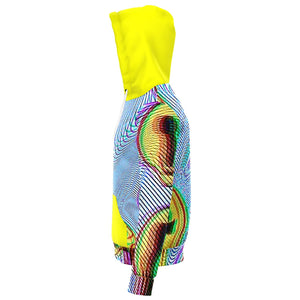 Twisted Smiley All Over Print Neon Yellow Hoodie