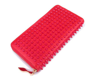 Designer Inspired Rivet Studded 100% Italian Leather Fashion Wallet