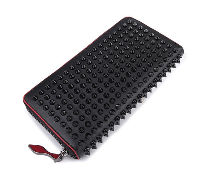 Designer Inspired Rivet Studded 100% Italian Leather Fashion Wallet