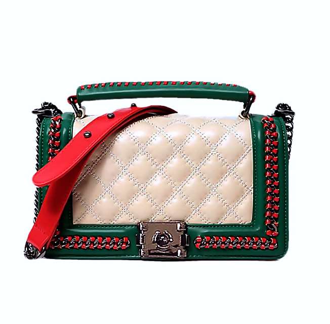 Genuine Quilted Leather Designer Inspired Handbag