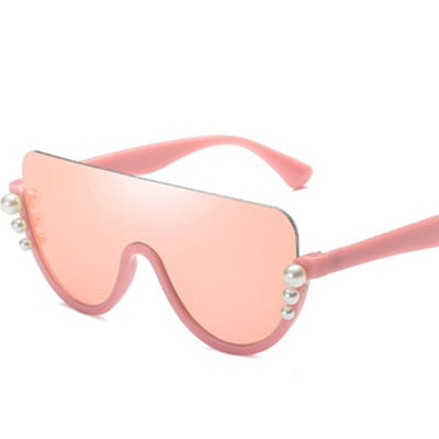 Pearl Detailed Oversized Aviator Fashion Frames Designer Inspired Sunglasses