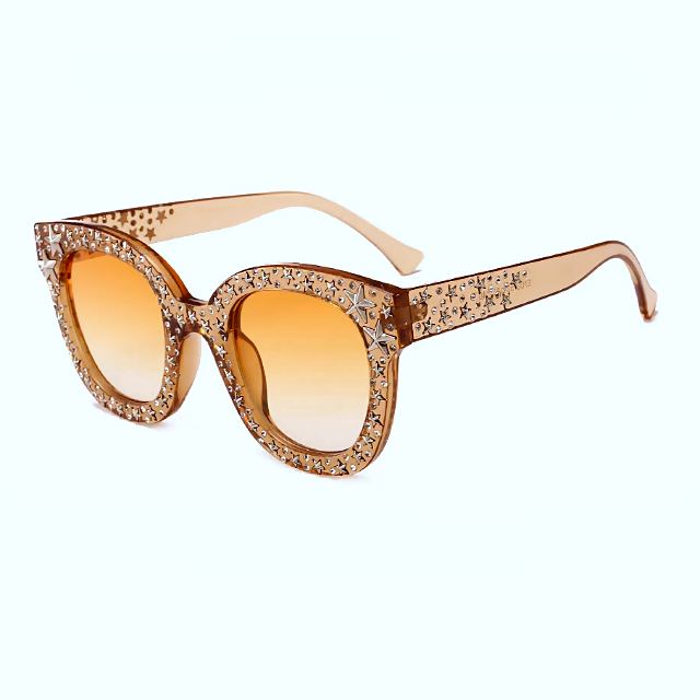 Star Detail Mirrored Fashion Sunglasses