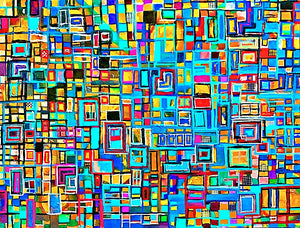Blocks On Blocks On Blocks | Abstract Geometric Painting