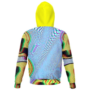 Twisted Smiley All Over Print Neon Yellow Hoodie