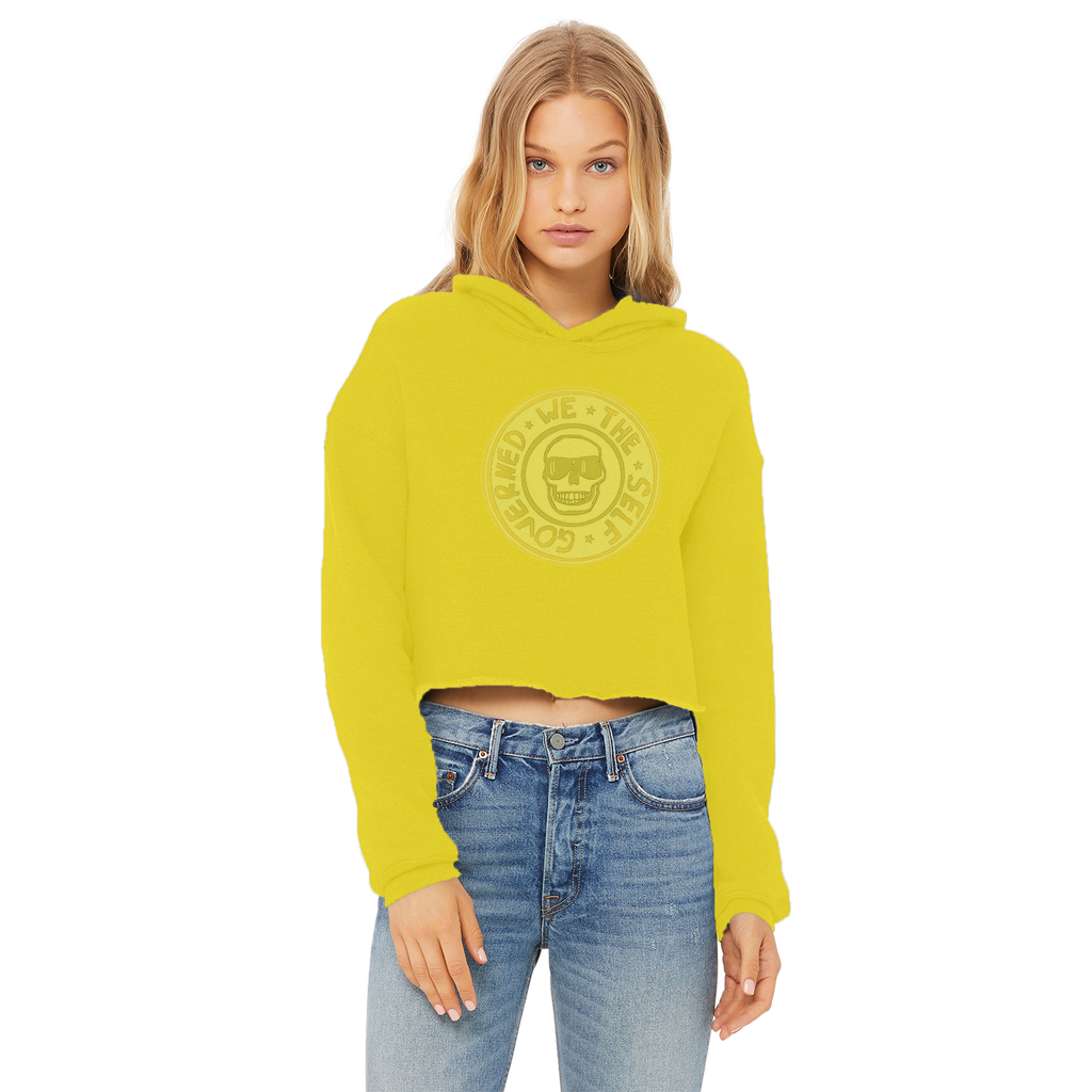 Neon Yellow WE THE SELF GOVERNED Logo Cropped Women’s Hoodie