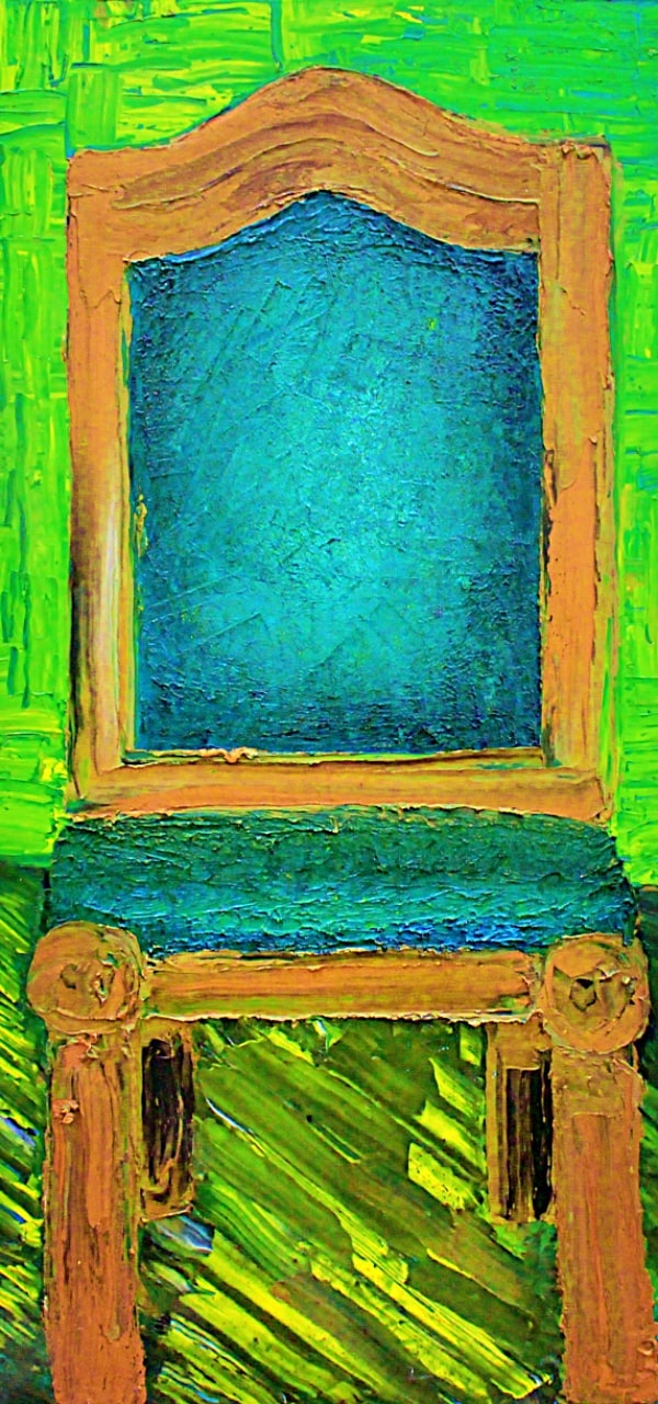 GREEN CHAIR | CHAIR PAINTING ON CANVAS