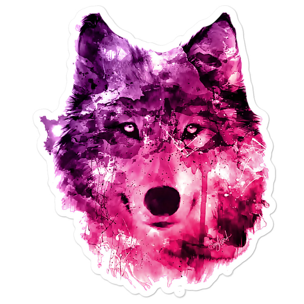 Pink Wolf Custom Vinyl Sticker Decals