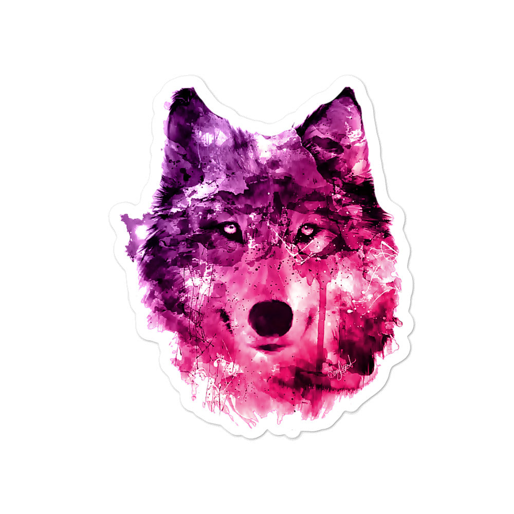 Pink Wolf Custom Vinyl Sticker Decals