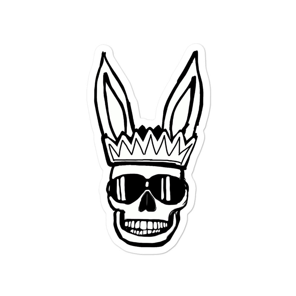 Self Governed Skull Bunny Logo Sticker