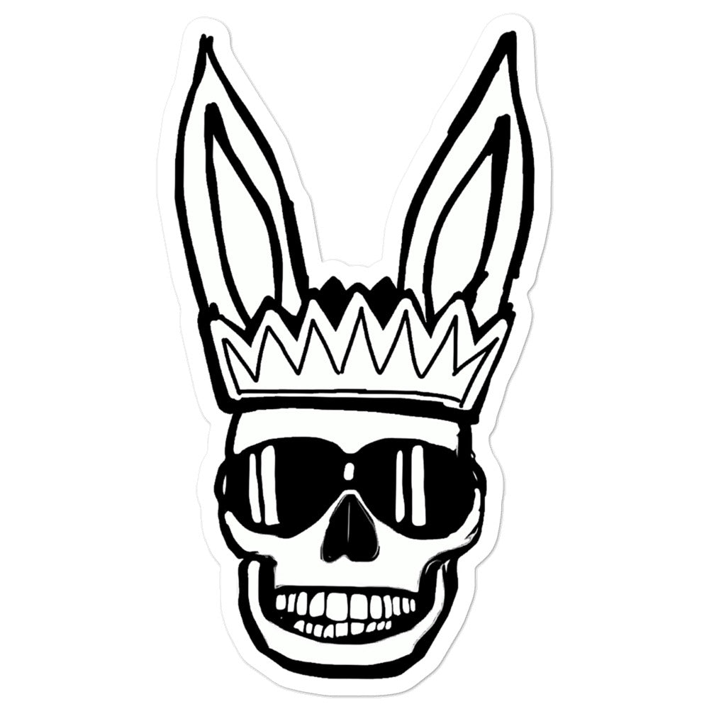 Self Governed Skull Bunny Logo Sticker