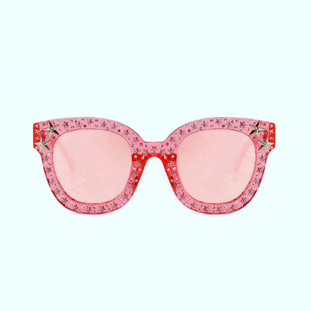 Star Detail Mirrored Fashion Sunglasses