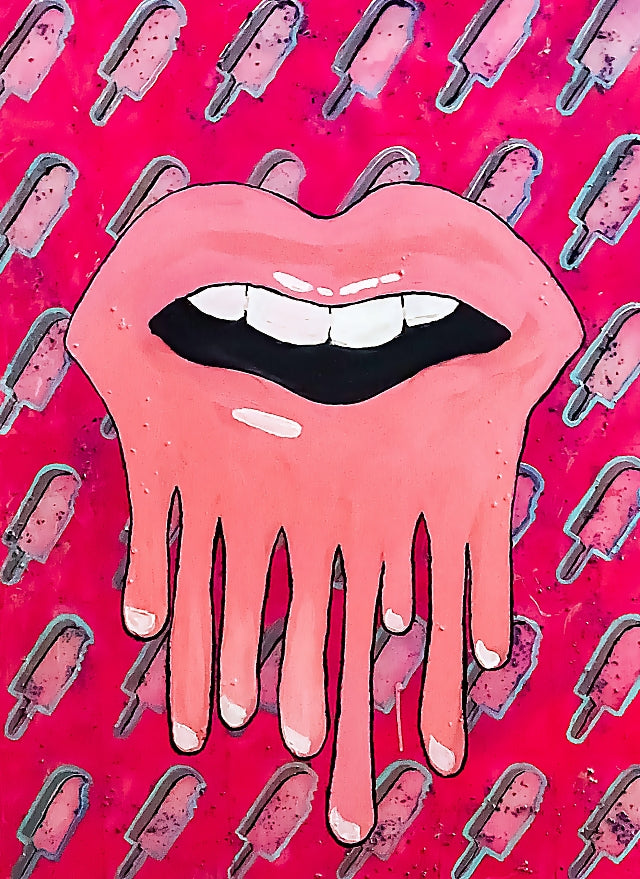 Popsicle Drip Lips | Original Abstract Pop Artwork