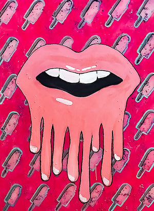 Popsicle Drip Lips | Original Abstract Pop Artwork