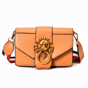 Metal Lion Medallion Detail Fashion Crossbody Bag