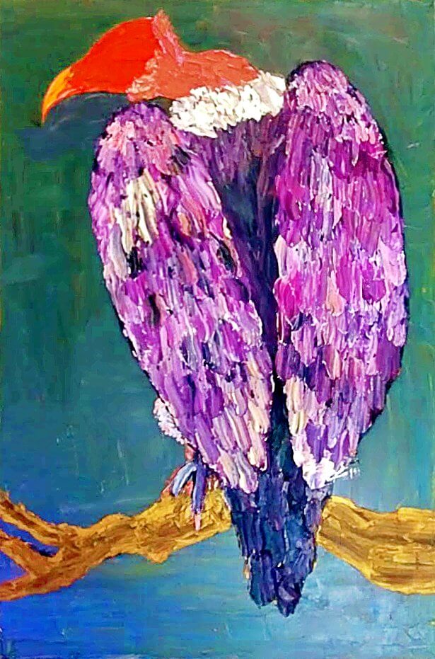 THE VULTURE | ANIMAL PAINTING ON CANVAS
