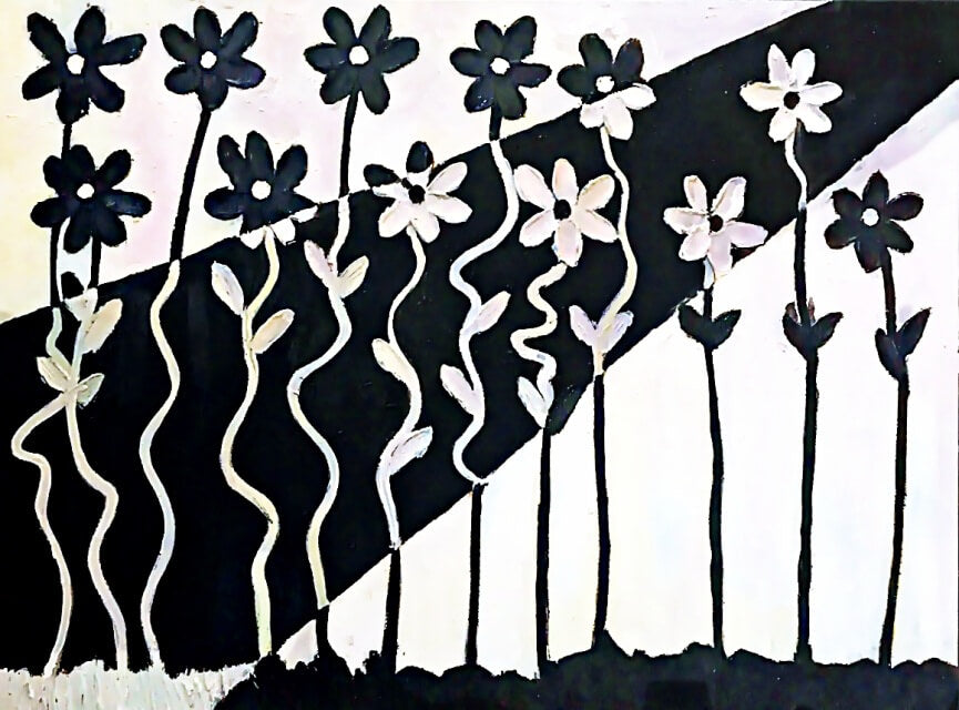 NIGHT DIVIDES THE DAY | SIMPLE FLOWER PAINTING