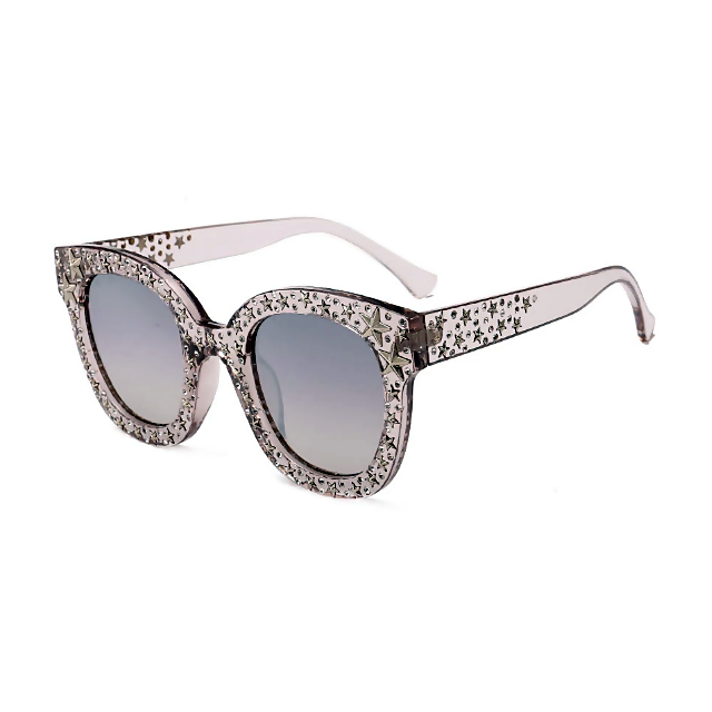 Star Detail Mirrored Fashion Sunglasses