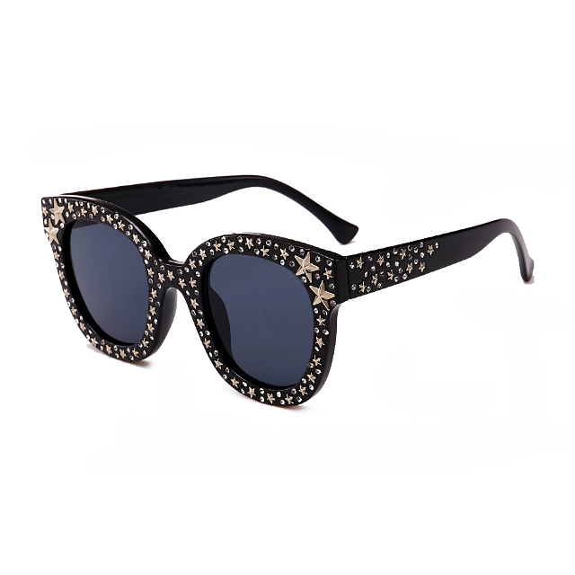 Star Detail Mirrored Fashion Sunglasses