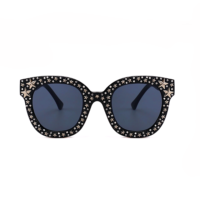 Star Detail Mirrored Fashion Sunglasses