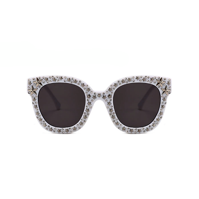 Star Detail Mirrored Fashion Sunglasses